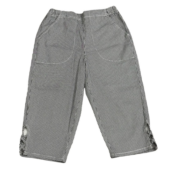 Womens Croft & Barrow Small 4 6 Pants Legging Pull On Check White Black Stretch - Picture 3 of 10